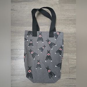 Plushie Dreadfuls Sleep Paralysis Rabbit Tote Bag Grey Black Red